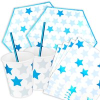 Kleiner Stern Party Deko-Set Junge bis 8 Gäste, Tischdeko von Geburtstagsfee