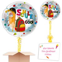 Komplett mit Helium - Ballongruß Einschulung "Schule ist cool", Ø 34cm Komplett mit Helium - Ballongruß Einschulung "Schule ist cool", Ø 34cm von Geburtstagsfee