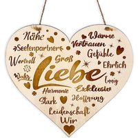 Kreativ graviertes Holzherz "Liebe" u. weiteren lieben Worten als Geschenk, inkl. Kordel zum Aufhängen – Variante Klein Kreativ graviertes Holzherz "Liebe" u. weiteren lieben Worten als Geschenk, inkl. Kordel zum Aufhängen – Variante Klein von Geburtstagsfee