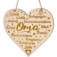 Kreativ graviertes Holzherz "Oma" u. weiteren lieben Worten als Geschenk, inkl. Kordel zum Aufhängen – Variante Klein Kreativ graviertes Holzherz "Oma" u. weiteren lieben Worten als Geschenk, inkl. Kordel zum Aufhängen – Variante Klein von Geburtstagsfee