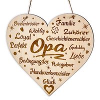 Kreativ graviertes Holzherz "Opa" u. weiteren lieben Worten als Geschenk, inkl. Kordel zum AufhängenVariante Klein Kreativ graviertes Holzherz "Opa" u. weiteren lieben Worten als Geschenk, inkl. Kordel zum AufhängenVariante Klein von Geburtstagsfee