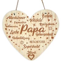 Kreativ graviertes Holzherz "Papa" u. weiteren lieben Worten als Geschenk, inkl. Kordel zum AufhängenVariante Klein Kreativ graviertes Holzherz "Papa" u. weiteren lieben Worten als Geschenk, inkl. Kordel zum AufhängenVariante Klein von Geburtstagsfee