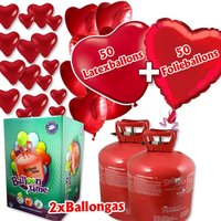 Love Ballongas-Set mit 50 Herzballons Love Ballongas-Set mit 50 Herzballons von Geburtstagsfee