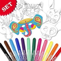 Malset für 6 hübsche Tiermasken +Gummi + 12 Colortime Filzmaler Malset für 6 hübsche Tiermasken +Gummi + 12 Colortime Filzmaler von Geburtstagsfee