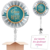 Opa ist der Beste Ballongruß mit Karte u. Schmuckband
