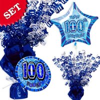 Partyset zum 100. Geburtstag - blau von Geburtstagsfee