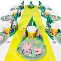 Peppa Wutz Tisch Deko Set bis 16 Gäste, 112-teilig von Geburtstagsfee