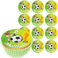 Personalisierte Muffinaufleger, 12 Stück, Fussball, d= 5cm, Z12 Personalisierte Muffinaufleger, 12 Stück, Fussball, d= 5cm, Z12 von Geburtstagsfee