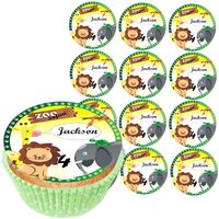 Personalisierte Muffinaufleger, 12 Stück, Zoo Safari, d= 5cm, Z12 Personalisierte Muffinaufleger, 12 Stück, Zoo Safari, d= 5cm, Z12 von Geburtstagsfee