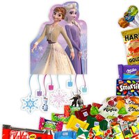 Pinata-Set Frozen mit Süßigkeiten-Mix, zauberhafte Zug-Pinata von Geburtstagsfee