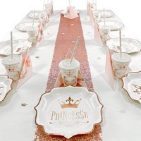 Prinzessin Tischdeko Set bis 10 Gäste, 62-teilig von Geburtstagsfee