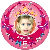 Prinzessin Tortenaufleger mit Foto, Name, Alter – rund, E18 Prinzessin Tortenaufleger mit Foto, Name, Alter – rund, E18 von Geburtstagsfee