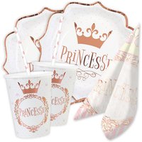 Prinzessinnen Basicset in rosegold, 50-teilig für 10 Kids von Geburtstagsfee