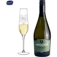 Prosecco Geschenkset "Opa" mit graviertem Sektglas aus Böhmen-Kristall von Geburtstagsfee