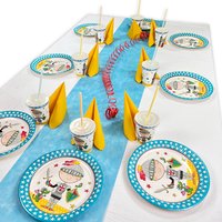 Tapferer Ritter Tischdeko Set bis 16 Gäste, Ritter Party, 90-teilig von Geburtstagsfee
