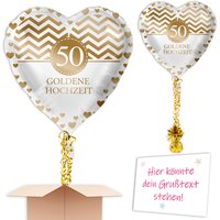 Termin u. Wunschadresse, Ballongeschenk zur goldenen Hochzeit mit Helium von Geburtstagsfee