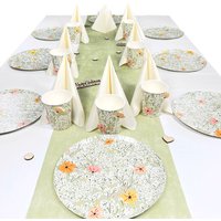 Tischdekoset Herzlichen Glückwunsch Floral, 20 Gäste, 79-tlg. von Geburtstagsfee