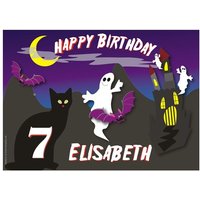 Tortenauflage Gespenst +Name +Alter, eckig, ideal für Halloween-Kuchen, EA5 Tortenauflage Gespenst +Name +Alter, eckig, ideal für Halloween-Kuchen, EA5 von Geburtstagsfee