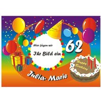 Tortenauflage Happy Birthday +Foto +Name +Alter, für eckige Fototorten, Tortenauflage Happy Birthday +Foto +Name +Alter, für eckige Fototorten, von Geburtstagsfee