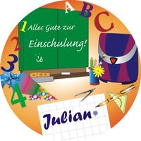Tortenaufleger zu Einschulung mit Vornamen – rund, Z14 Tortenaufleger zu Einschulung mit Vornamen – rund, Z14 von Geburtstagsfee