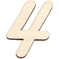 Zahlen aus Holz zum Weiterverarbeiten, Basteln & Bemalen, Größe: 3,5cm Zahl 4 von Geburtstagsfee