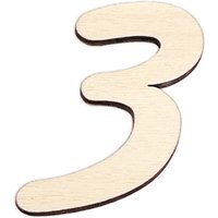 Zahlen aus Holz zum Weiterverarbeiten, Basteln & Bemalen, Größe: 7cm Zahl 3 von Geburtstagsfee