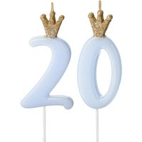 Zahlenkerzen-Set zum 20. Geburtstag in hellblau Zahlenkerzen-Set zum 20. Geburtstag in hellblau von Geburtstagsfee