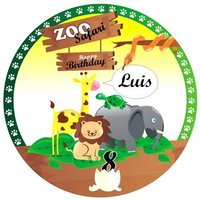 Zoo Safari Tortenaufleger mit Name und Alter, E14 Zoo Safari Tortenaufleger mit Name und Alter, E14 von Geburtstagsfee