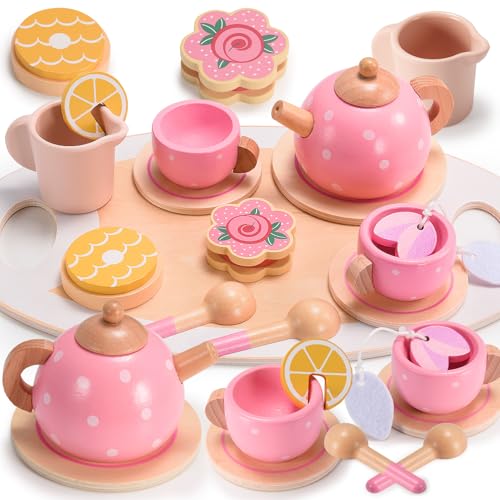 Geebiiny Teeservice Kinder,Spielzeug Mädchen 3 4 5 6 Jahre Kinderküche Zubehör Holz Geschenk Mädchen 4 5-7 Jahre Matschküche Zubehör Tee Set Holzspielzeug Teeparty Teeservice Kinderküche für Mädchen Geebiiny Teeservice Kinder,Spielzeug Mädchen 3 4 5 6 Jahre Kinderküche Zubehör Holz Geschenk Mädchen 4 5-7 Jahre Matschküche Zubehör Tee Set Holzspielzeug Teeparty Teeservice Kinderküche für Mädchen von Geebiiny
