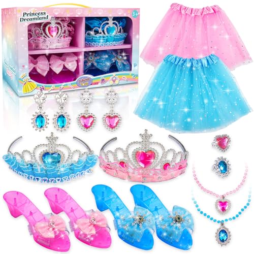 Geschenk Mädchen 2 3 4 5 6 Jahre, Prinzessin Kleid Mädchen Spielzeug ab 3-7 Jahre Mädchen Geburtstagsgeschenk Geschenke für Mädchen Prinzessin Schuhe Mädchen Kostüm Ostergeschenke Kinder von Geebiiny