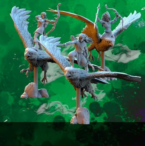 32 mm große Elfen-Figuren – unbemalt – ideal für Dungeons & Drachen, Pathfinder und Fantasy-Rollenspiele von Geek Art Play