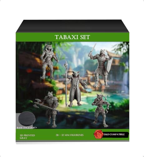 Geek Art Play Tabaxi 28-32 mm Figurenset – unlackiert – ideal für Dungeons & Drachen, Pathfinder und Fantasy-Rollenspiele Geek Art Play Tabaxi 28-32 mm Figurenset – unlackiert – ideal für Dungeons & Drachen, Pathfinder und Fantasy-Rollenspiele von Geek Art Play