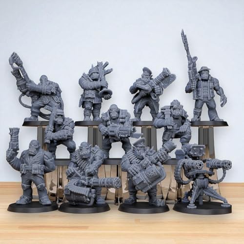 Orkaz Team Fighters 28 mm StationForge Figuren, unbemalt, ideal für Dungeons & Drachen, Pathfinder und Fantasy-Rollenspiele, 11 Stück von Geek Art Play
