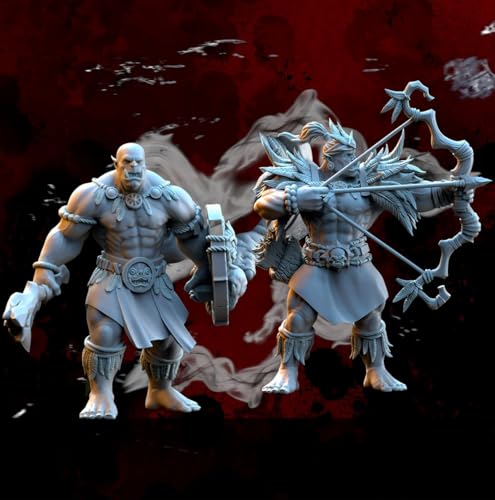 Salanaar Ork Figuren, 32 mm, unlackiert, ideal für Dungeons & Drachen, Pathfinder und Fantasy-Rollenspiele von Geek Art Play