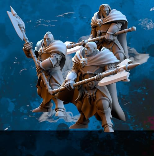 Stormwolves Krieger-Figuren-Set, 32 mm, unlackiert, ideal für Dungeons & Drachen, Pathfinder und Fantasy-Rollenspiele von Geek Art Play