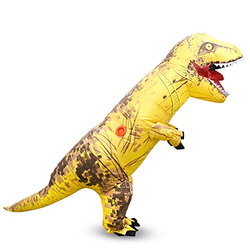 Geerypsy Dinosaurier Aufblasbares Kostüm für Kind (110cm-140cm) Lustiges T-Rex-Kostüm für Karneval Halloween Partys Weihnachten Festival von Geerypsy