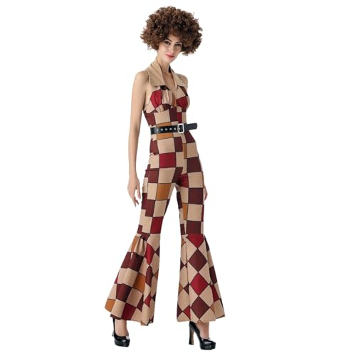 Gefomuofe 70er Jahre Damen Retro Jumpsuit Metallic Hippie Outfit Glitzer Bodysuit Disco-Queen Kostüm Overall 70er Jahre Overall, Disco Fever, Dancing Queen, Faschingskostüme Gefomuofe 70er Jahre Damen Retro Jumpsuit Metallic Hippie Outfit Glitzer Bodysuit Disco-Queen Kostüm Overall 70er Jahre Overall, Disco Fever, Dancing Queen, Faschingskostüme von Gefomuofe