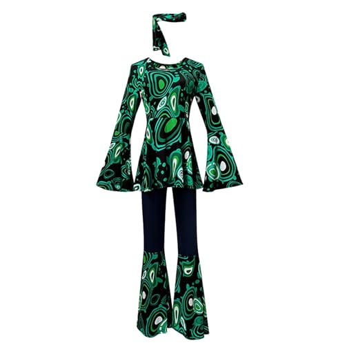 Gefomuofe Damen 70er Groovy Babe Kostüm, Oberteil und Schlaghose mit Schlaghose Bedrucktes Oberteil Hose Gespleißt Set Mit Hijab Damen Karneval Fasching Rave Party Clubwear Mottopartys Gefomuofe Damen 70er Groovy Babe Kostüm, Oberteil und Schlaghose mit Schlaghose Bedrucktes Oberteil Hose Gespleißt Set Mit Hijab Damen Karneval Fasching Rave Party Clubwear Mottopartys von Gefomuofe