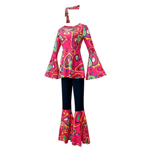 Gefomuofe Damen 70er Groovy Babe Kostüm, Oberteil und Schlaghose mit Schlaghose Bedrucktes Oberteil Hose Gespleißt Set Mit Hijab Damen Karneval Fasching Rave Party Clubwear Mottopartys Gefomuofe Damen 70er Groovy Babe Kostüm, Oberteil und Schlaghose mit Schlaghose Bedrucktes Oberteil Hose Gespleißt Set Mit Hijab Damen Karneval Fasching Rave Party Clubwear Mottopartys von Gefomuofe