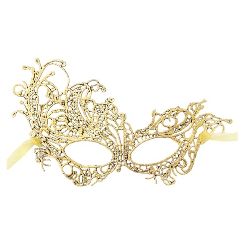 Gefomuofe Damen Spitze Maske Venezianische Masken Spitze Augenmaske Schwarz Spitzenmaske Venezianisch für Maskerade Karneval Party Maske von Gefomuofe