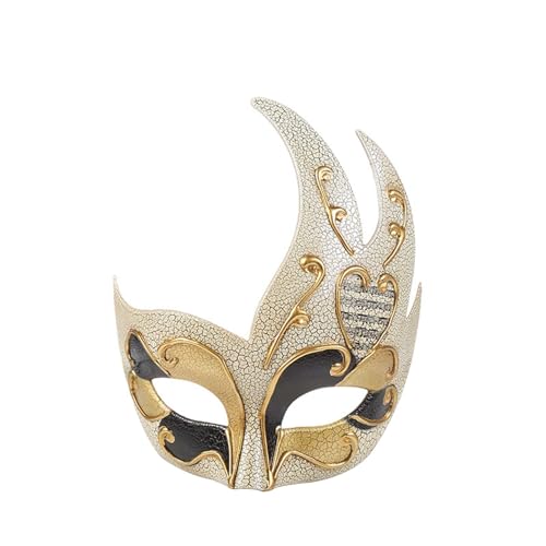Gefomuofe Das Phantom der Venezianischen Karnevals-Maskerade-Maske des Vintagen Entwurfs-halber Gesichts Flamme Modellierung geknackt Masken für Männer und Frauen von Gefomuofe