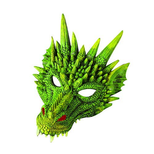 Gefomuofe Halloween Drachen Maske Drachen Cosplay Kostüm, Drachenmaske Kostüm Maskerade Dinosaurier Cosplay Set für Party Karneval von Gefomuofe