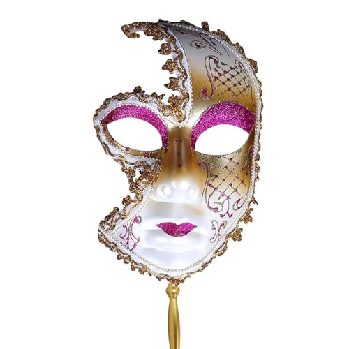 Gefomuofe Halloween maske Luxury Sexy Lace maske Prom Mask Maskerade Ball Maske für maskenball, Kostümparty Cosplay -black mit 1Stück Maske + 1Stück Stick von Gefomuofe