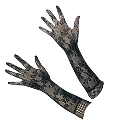 Gefomuofe Kaninchenohren Spitze Haarbänder Königin Augenmaske Handschuhe Vintage-Halloween-Kostüm Karneval-Maske Handgefertigte Venezianische Maske Maskerade Augenmaske venezianische Maske von Gefomuofe
