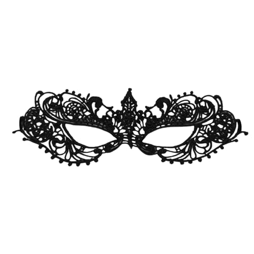 Gefomuofe Maske Venezianische Damen Fasching Verkleidung Masquerade Mask Schwarze Federmaske Rabenmaske Vintage Antike Masken Augenmaske Retro Halloween Kostüm Kleid Dekoration Zubehör von Gefomuofe