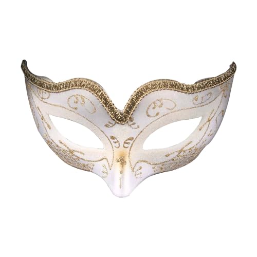 Gefomuofe Maskerade-Maske, silberfarben, filigran, schwarze Spitze, klassischer Zorro-Stil, sexy venezianische Party-Verkleidung, Zubehör für Männer und Frauen von Gefomuofe