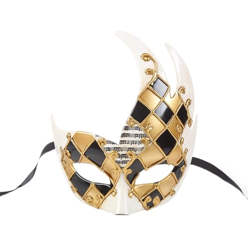 Gefomuofe Maskerade Maske Fasching Verkleidung Masquerade Mask Schwarze Federmaske Rabenmaske Römisch Griechisch Herren Venezianische Halloween Kostüm Kleid Dekoration Zubehör von Gefomuofe