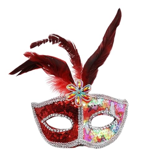 Gefomuofe Maskerade Maske Fasching Verkleidung Masquerade Mask Schwarze Federmaske Rabenmaske Vintage Antike Masken Augenmaske Retro für Karneval Fasching Halloween Cosplay von Gefomuofe