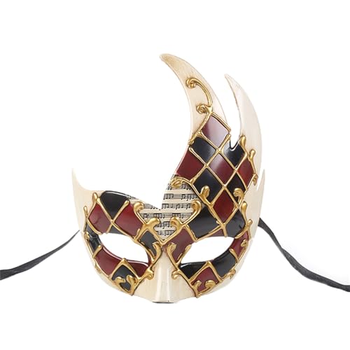 Gefomuofe Maskerade Maske Karneval-Maske Handgefertigte Venezianische Maske Maskerade Augenmaske Vintage Antike Masken Augenmaske Retro Venedigmaske Federmaske Maskenball Karneval von Gefomuofe