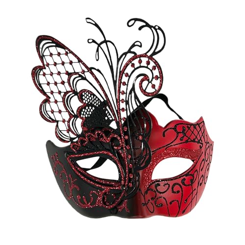 Gefomuofe Maskerade Maske Vintage-Halloween-Kostüm Karneval-Maske Schwarze Glänzend Rabenmaske Römisch Griechisch Herren Venezianische Halloween Kostüm Kleid Dekoration Zubehör von Gefomuofe
